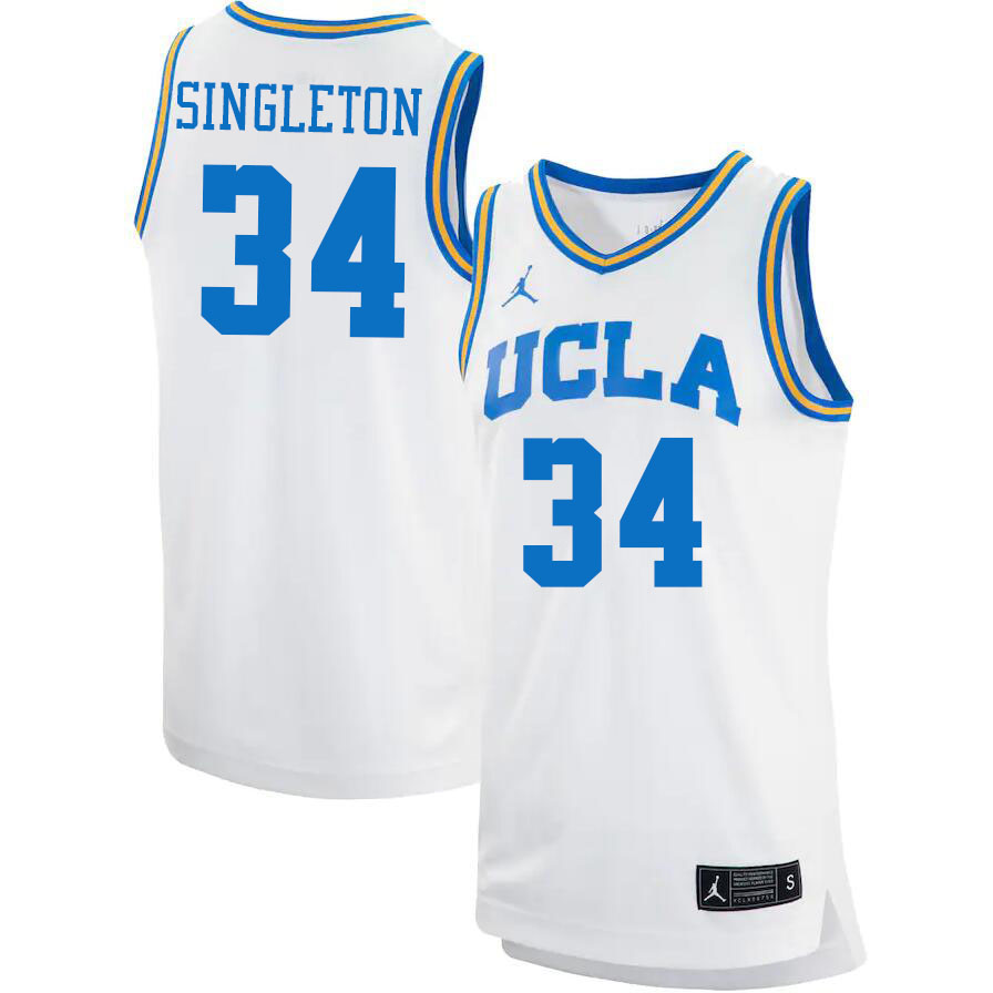 Jordan Brand Men #34 David Singleton UCLA Bruins College Jerseys Sale-White - Click Image to Close